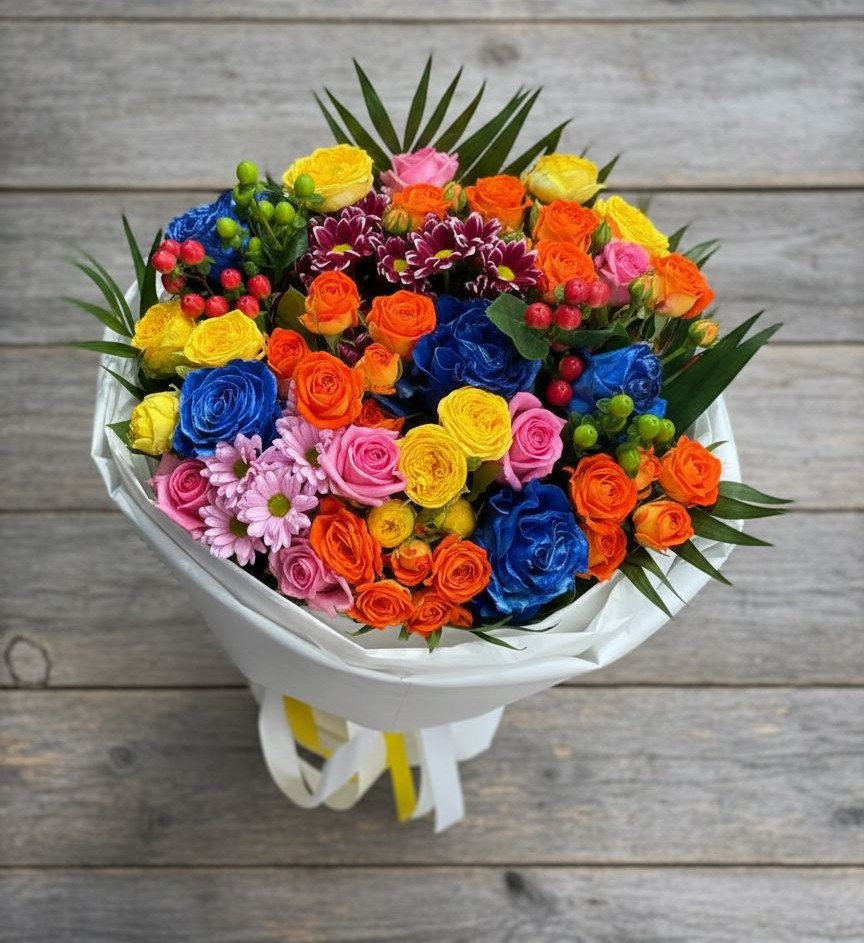 Букет цветов из: Розы и Хризантемы в Терской