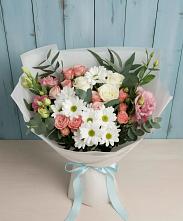 Букет цветов из:  Розы, Лизиантусы и Хризантемы в Терской