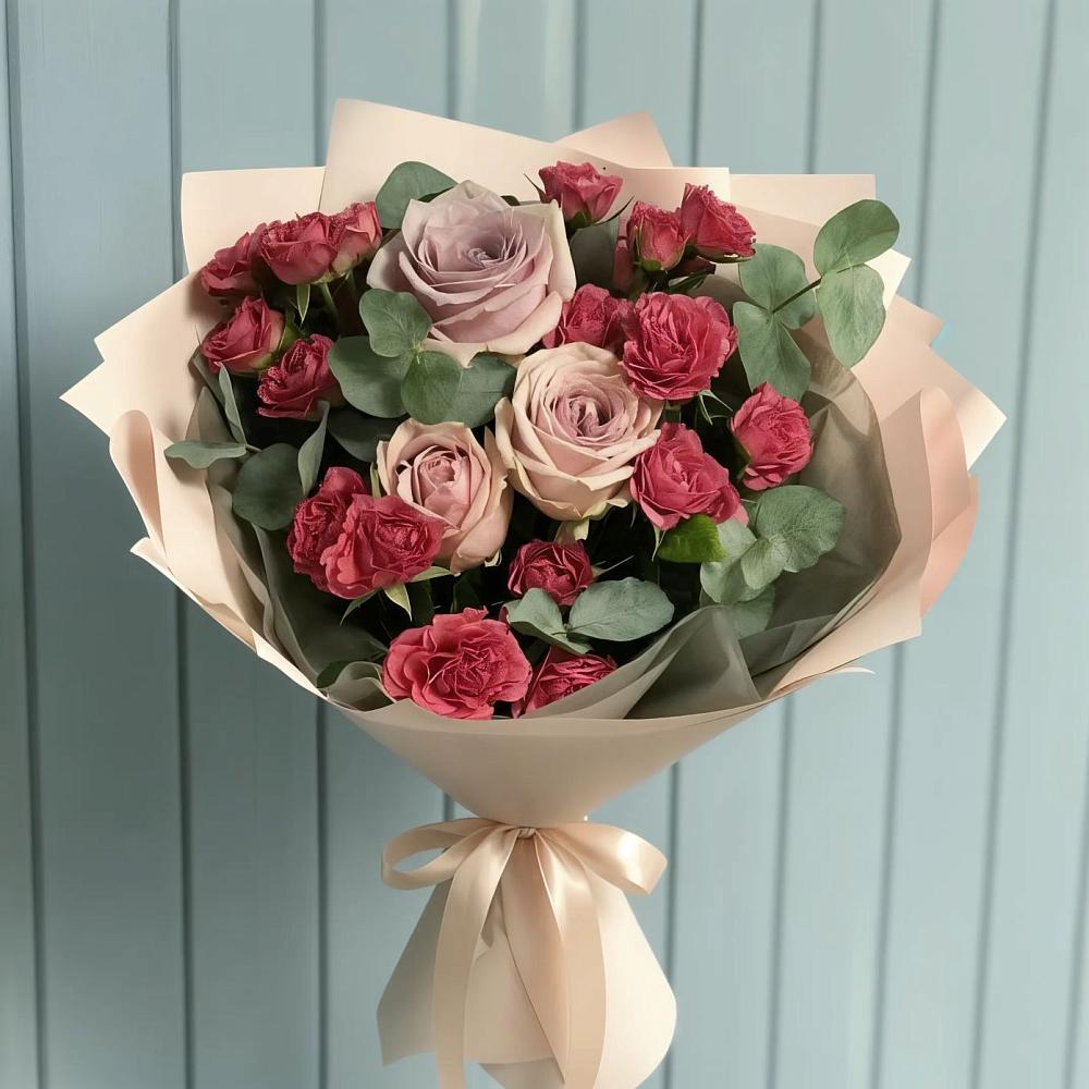 Букет цветов из: Гвоздики и Розы в Терской