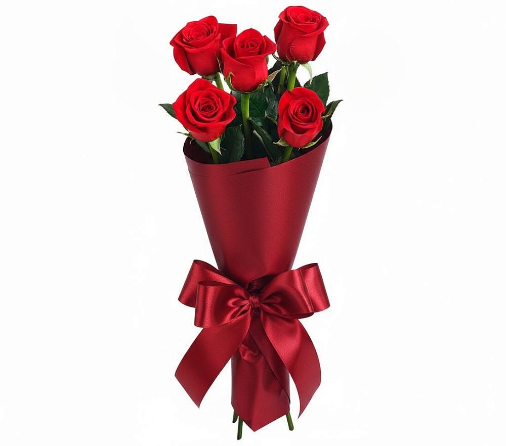 Букет 5 Красных роз Эдлесс Лав в Терской