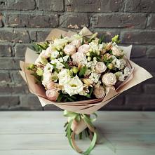 Букет цветов из:  Альстромерии, Розы и Хризантемы в Терской