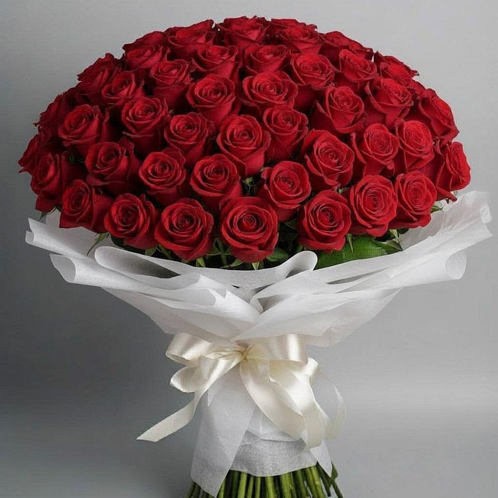 Букет 101 Красная роза Блэк Мэджик в Терской