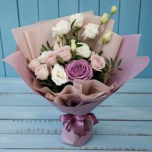 Букет цветов из:  Розы и Лизиантусы в Терской