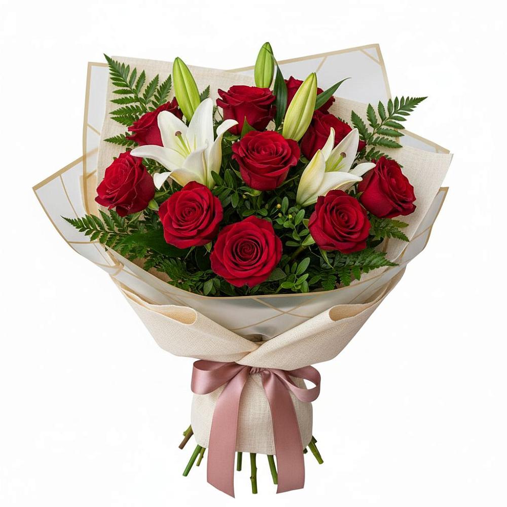 Букет цветов из: Лилии и Розы в Терской