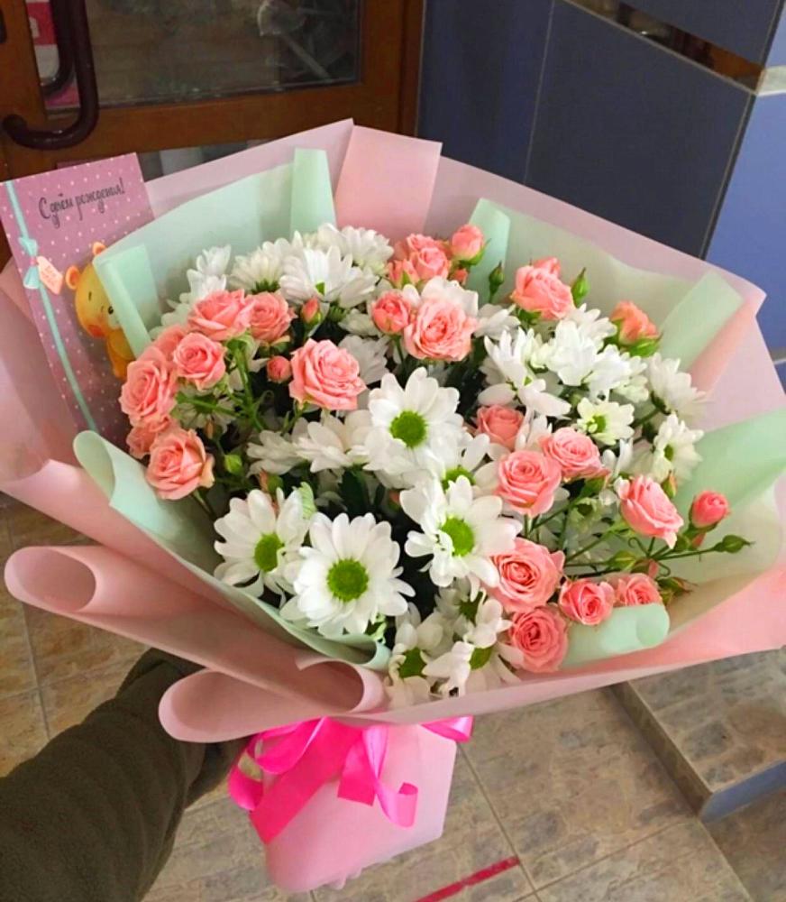 Букет цветов из: Розы и Хризантемы в Терской