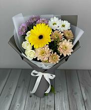Букет цветов из:  Розы, Герберы и Хризантемы в Терской