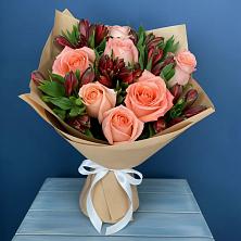 Букет цветов из:  Розы и Альстромерии в Терской