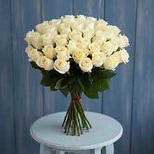 Букет 51 Белая роза Эдлесс Лав в Терской