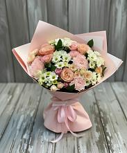 Букет цветов из:  Гвоздики, Розы и Хризантемы в Терской