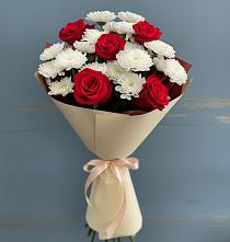 Букет цветов из:  Розы и Хризантемы в Терской