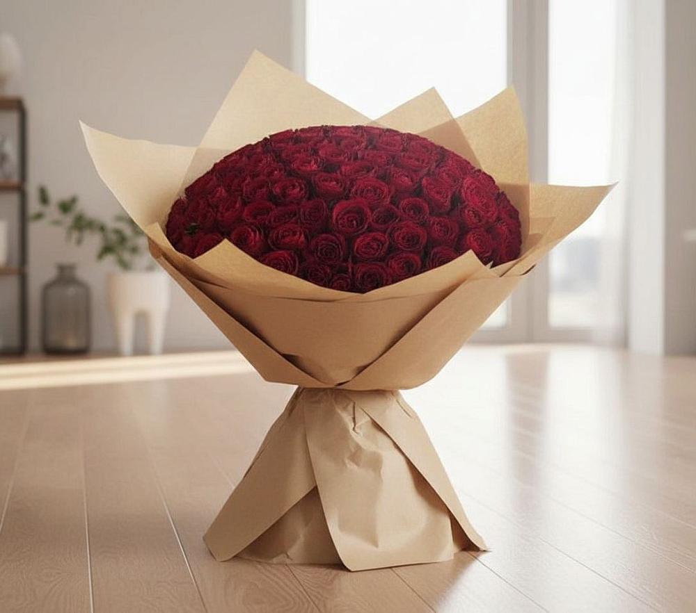 Букет 101 Красная роза в Терской