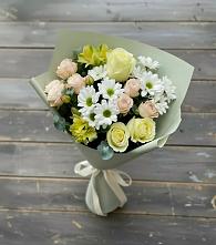 Букет цветов из:  Альстромерии, Розы и Хризантемы в Терской