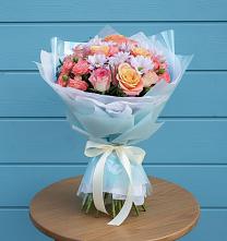 Букет цветов из:  Хризантемы и Розы в Терской