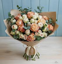 Букет цветов из:  Альстромерии и Розы в Терской
